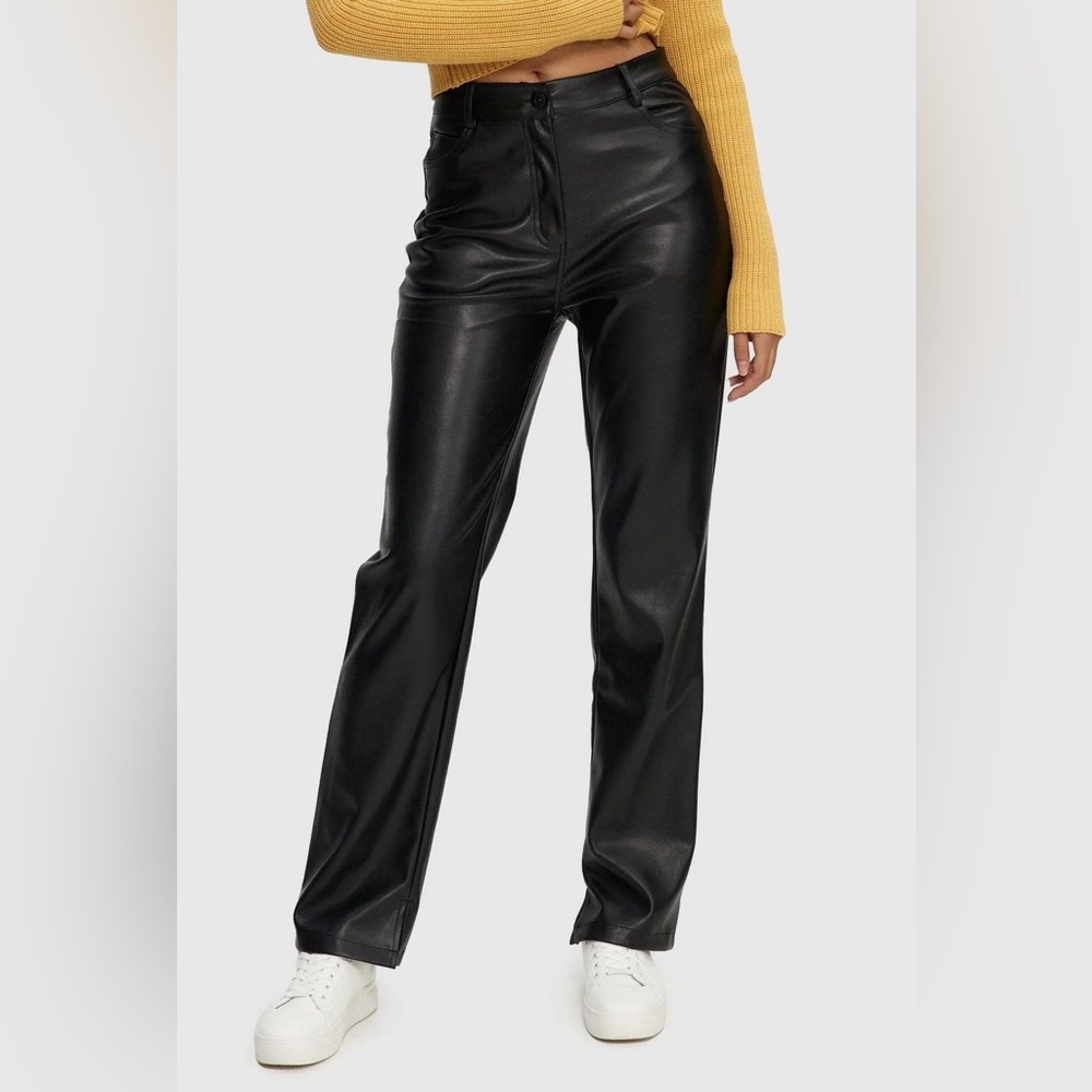 Kuwalla Leather Straight Fit Pant 'Black'